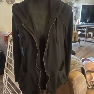 Elegant Black Bomber Jacket with Hood